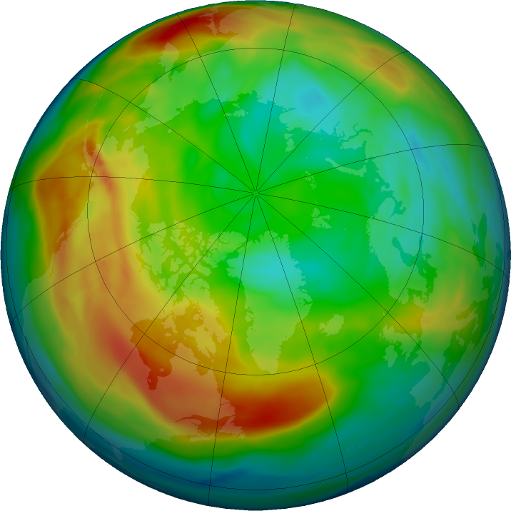 Arctic ozone map for 28 December 2017